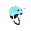 SET Highwaykick 3 LED ocelově modrá+helma+batoh