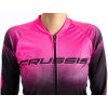 Crussis Cyklistický dres dámský dlouhý rukáv černá/růžová