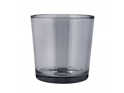 NERO Skleněný svícen H 19 cm , O 19 cm šedá