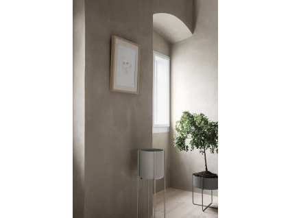 2276 1 kena stojan na kvetiny kvetinac stredni ocelove sedy