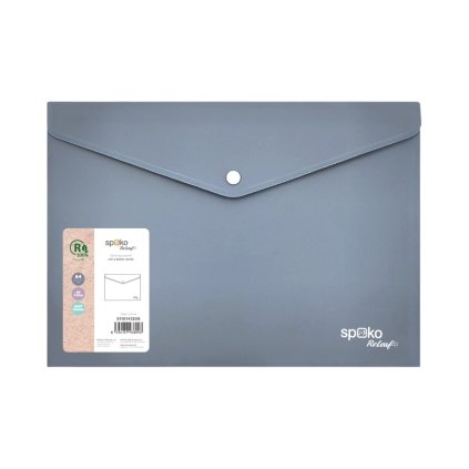 Spoko Obálka s patentkou A4 PP soft touch sivá