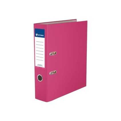 Poradač VICTORIA pákový PP 75mm s kovovou lištou ružový