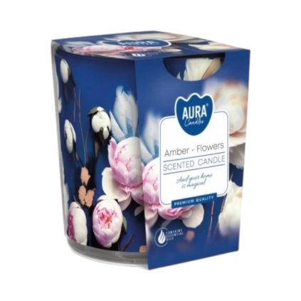 AURA Candles vonná sviečka v skle 100g Amber flowers