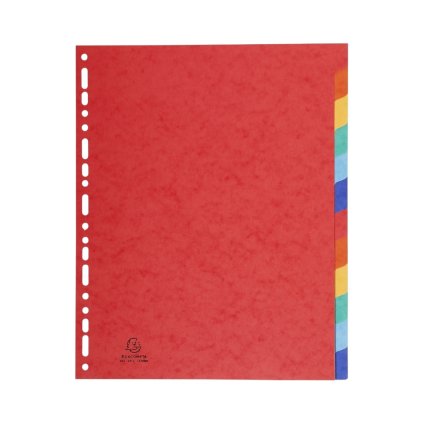 Rozraďovač Exacompta A4 prešpánový 12 farieb