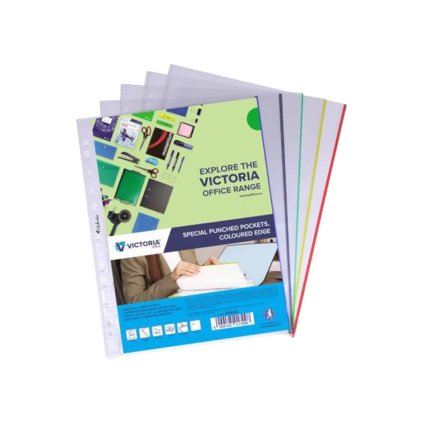 Obal EURO A4 50mic lesklý s mix farebným okrajom 25ks