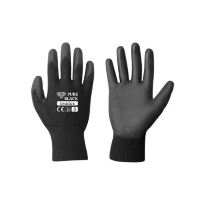 Rukavice záhradné Bradas Pure Black úplet máčané