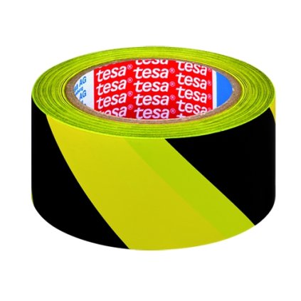 tesa značkovacia páska na trvalé označovanie 33m × 50mm PVC žltá/čierna