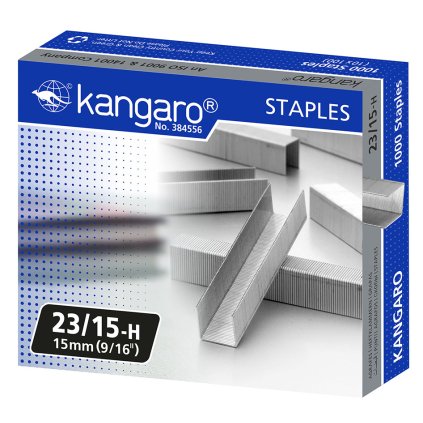 Kangaro spinky do zošívačky 23/15-H strieborné - 1000ks