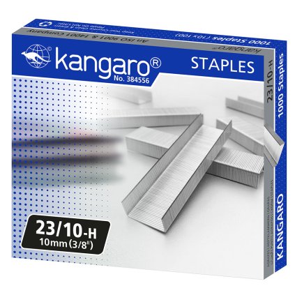 Kangaro spinky do zošívačky 23/10-H strieborné - 1000ks
