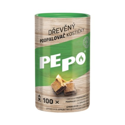 PE PO Podpaľovač drevené kocky 100 podpalov