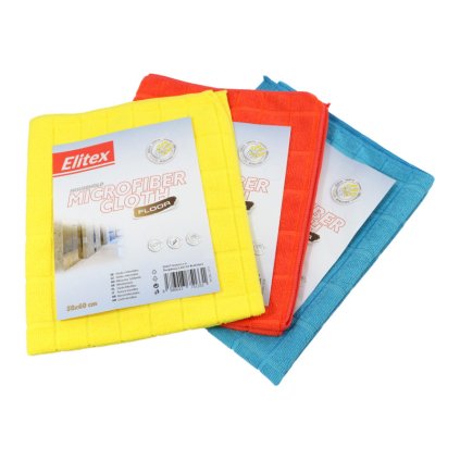 Utierka z mikrovlákna ELITEX KARO mix farieb 50x60cm