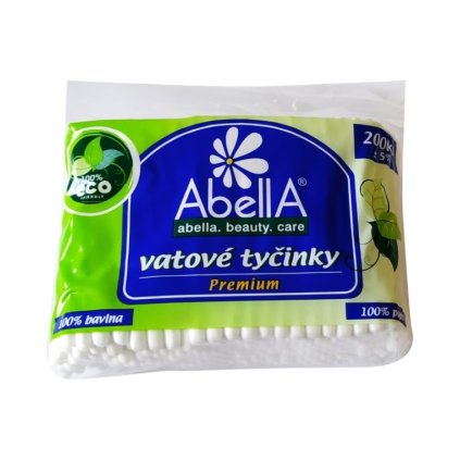 Abella vatové tyčinky PREMIUM 200ks zip sáčok