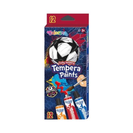 Colorino temperové farby 12ml 12 farieb v tube FOOTBALL
