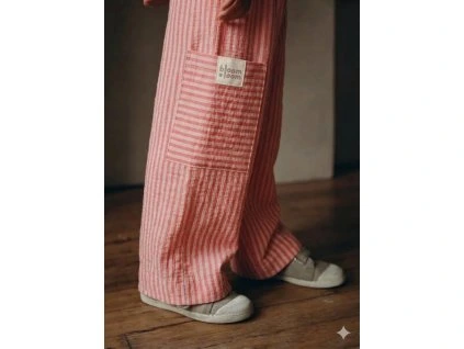 Mušelínové kalhoty - Cherry Pink