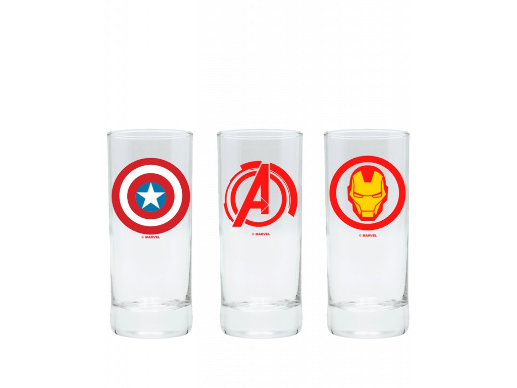 Set Sklenic Marvel (Avengers, Captain America, Iron Man)