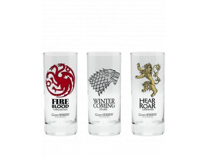 Sada sklenic Game of Thrones (Hra o trůny) - Stark, Targaryen, Lannister