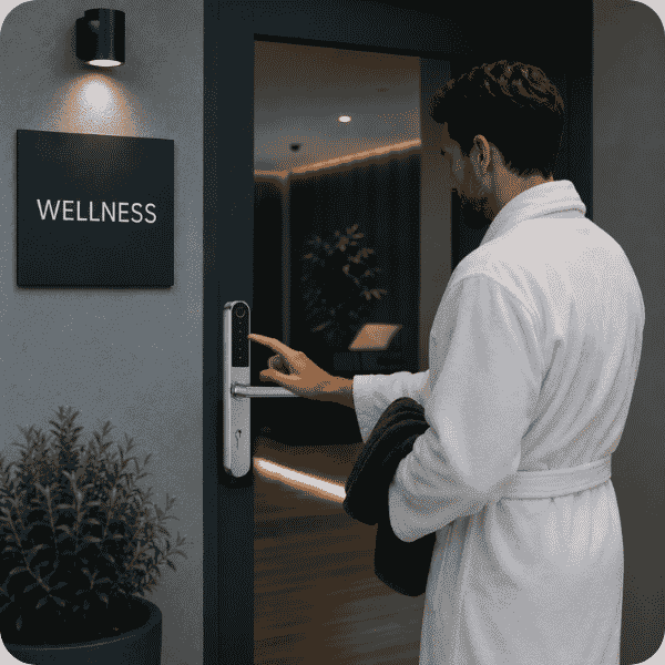 Zákazník před samoobslužným wellness