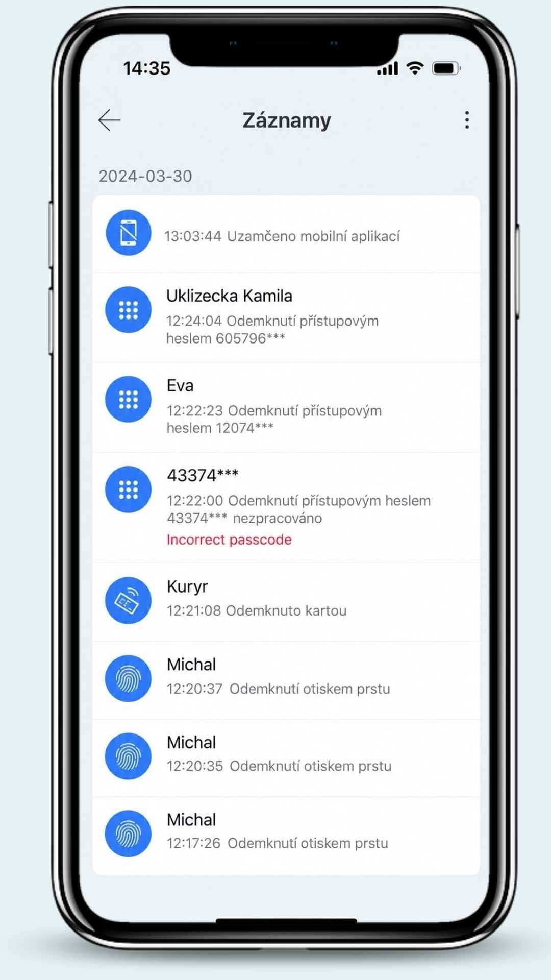 Aplikace Blueroad Key – ukázka 3