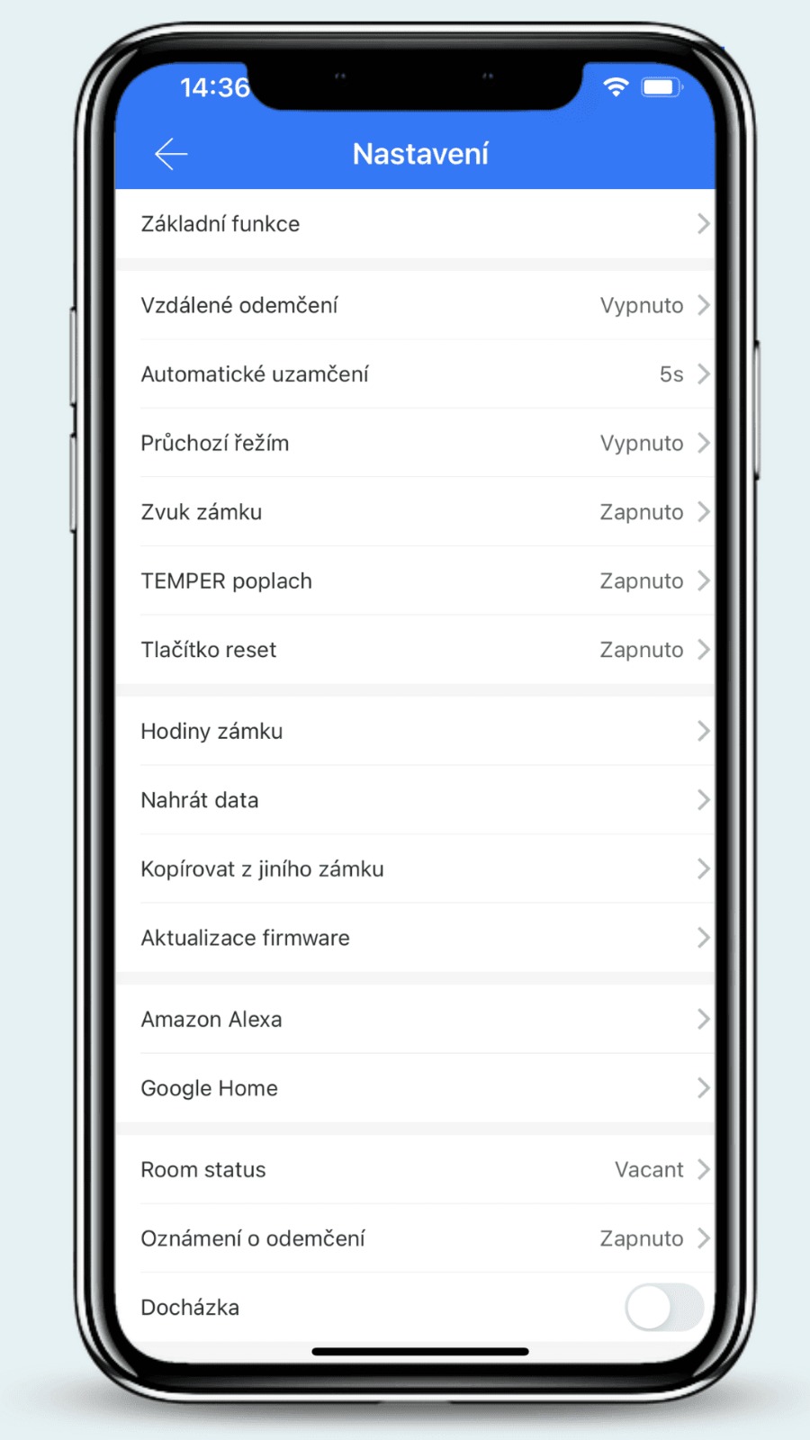 Aplikace TTLock - ukázka 4