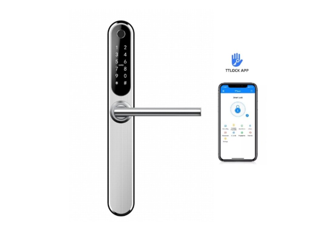 BOT Chytrá klika S35B stříbrná 72 mm TTLock s otvorem pro cylindrickou vložku