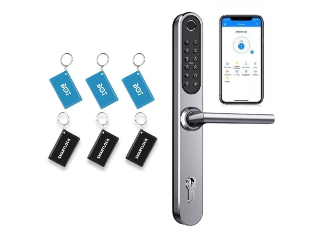 BOT Chytrá klika TTLock H1 s tlačítky stříbrná s cylindrickou vlozkou