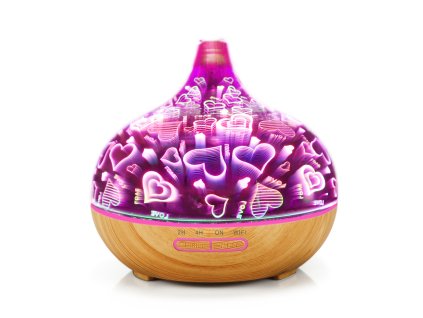 BOT Smart aroma difuzér B11 - 400ml světlé dřevo a LED srdce