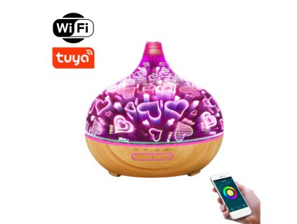 686 BOT Smart aroma difuzér B11 400ml světlé dřevo a LED ohňostroj