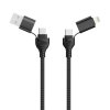 BOT adatkábel 4 az 1-ben, USB-A + USB-C/USB-C + Lightning, 1,2 m