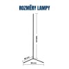 BOT Lampa podłogowa Nordic Smart Corner LED N2 140 cm WiFi RGB