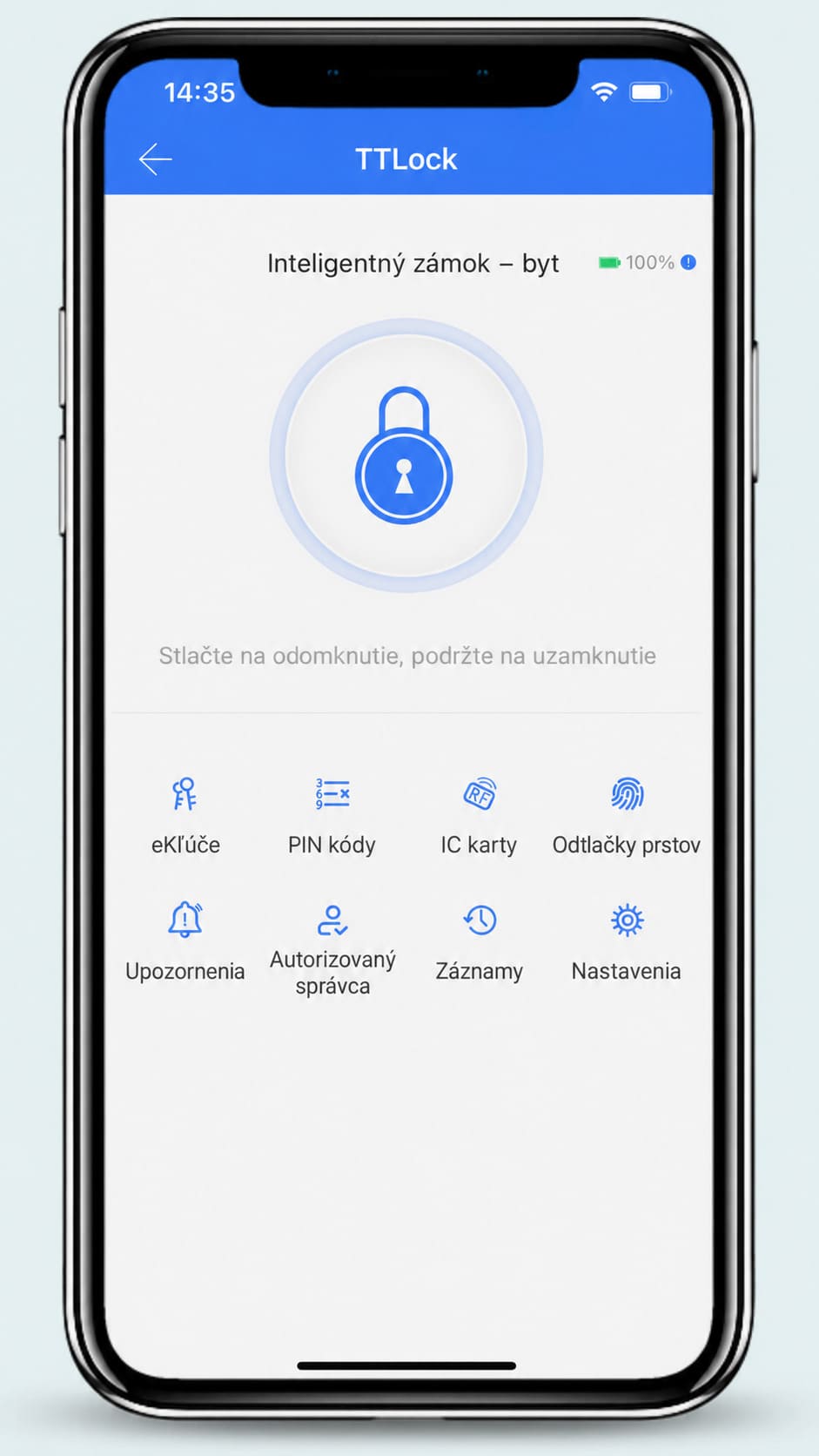 Aplikácia TTLock – ukážka 1