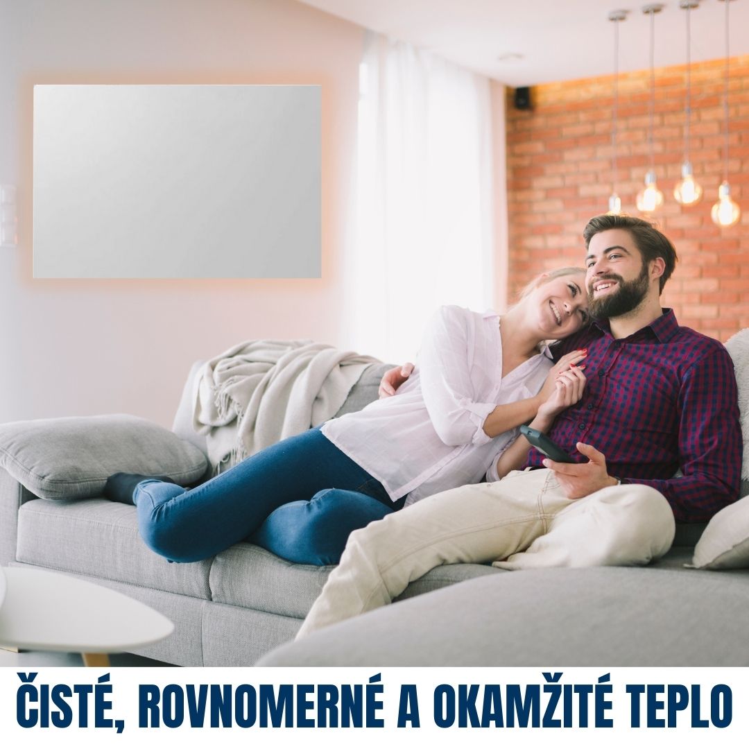 BOT CPH1 inteligentný vykurovací panel na stene v obývacej izbe