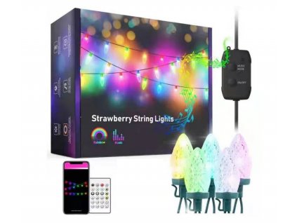 BOT Chytrý LED vianočné a párty reťaz Strawberry SL2 10 metrov Tuya RGB WiFi a BT