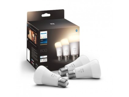 philips hue white set 3x žiarovka led e27 a60 9w 800lm 2700k ip20