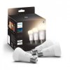 philips hue white set 3x žiarovka led e27 a60 9w 800lm 2700k ip20