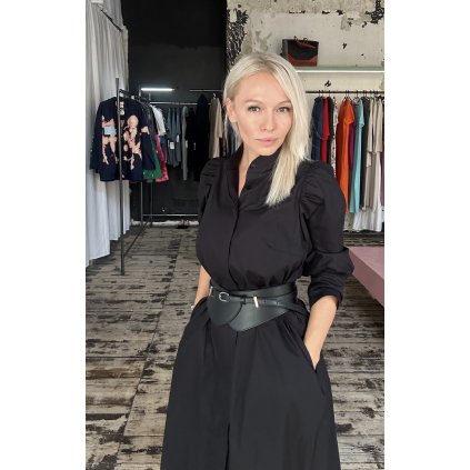 Set Puffy Sleeve Dress Black & Patrick Poppet