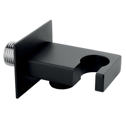 Kovový držiak sprchy s vývodom 1/2", čierna