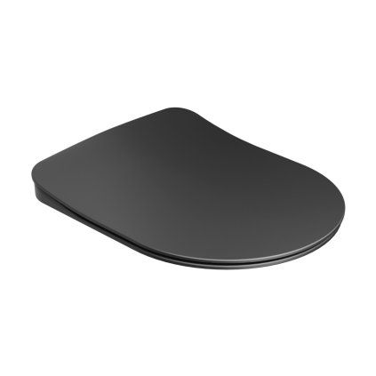 WC sedadlo Uni Chrome Flat, Slim, čierne