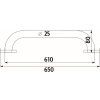 Madlo 610x25mm
