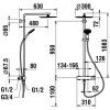 Sprchový stĺp s termostatickou batériou TWINSPLUS, chróm