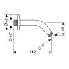 Hansgrohe - Sprchové rameno 128 mm, chróm