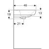 Umývadlo Geberit Selnova Square: B=60cm, T=46cm, biela