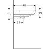 Umývadlo Geberit Selnova Square: B=65cm, T=48cm, biela