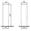 NOVA PRO stĺp 170x190 mm, biela