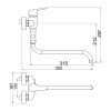 Paneláková batéria bez sprchy 100 mm Titania Iris New, chróm