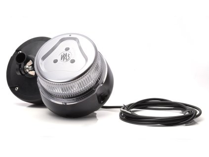 Maják LED 12/24V - 8 programů, bezbarvý kryt, na tyč, kabel v délce 3 m, bez zástrčky_c