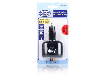 Zástrčka do autozapalovače 12V s 2x USB (2.1, 1.0A) ALCA, 510100_c