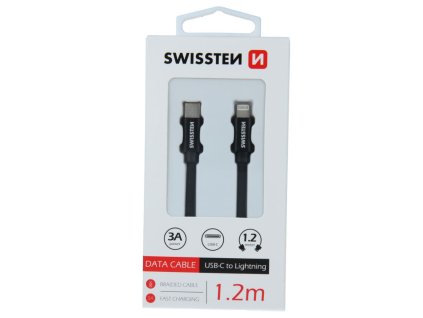 Kabel USB-C / Lightning, 1,2 m, SWISSTEN černý, 45585_c