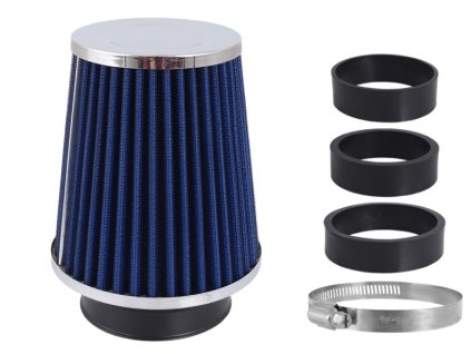 14275 filtr vzduchovy uni 120x130x90mm modry chrom adapter 60 63 70mm 86001