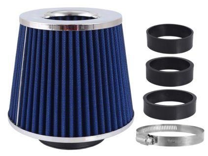 14278 filtr vzduchovy uni 155x130x120mm modry chrom adapter 60 63 70mm 86005
