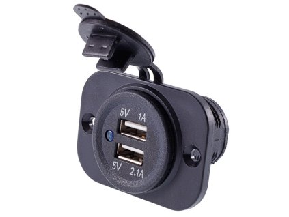 Nabíječka 12/24V s krytem, 2x USB (3,1A), 63210_c